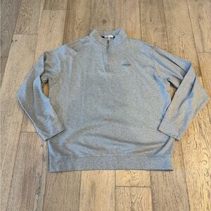 Peter Millar Men’s Half Zip Whisper Rock Logo Grey 2xl